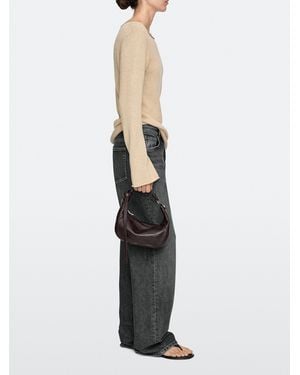 MASSIMO DUTTI Tasche Mit Metallschnalle Aus Nappaleder - Weiß