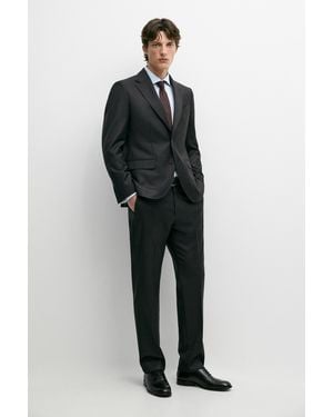 MASSIMO DUTTI 100% Cool Wool Suit Blazer - Black