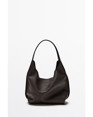 MASSIMO DUTTI Nappa Leather Mini Shoulder Bag - Black