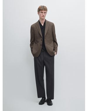 MASSIMO DUTTI Wool Suit Blazer - Brown