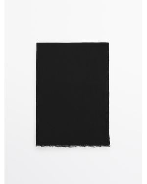 MASSIMO DUTTI Foulard Leggero 100% Lana - Nero