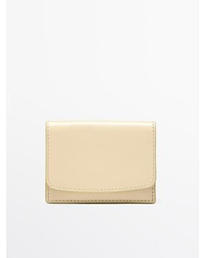 MASSIMO DUTTI Nappa Leather Wallet - Natural