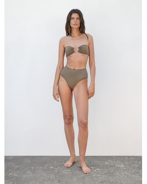 MASSIMO DUTTI Bandeau Bikini Top With Ring Detail - White