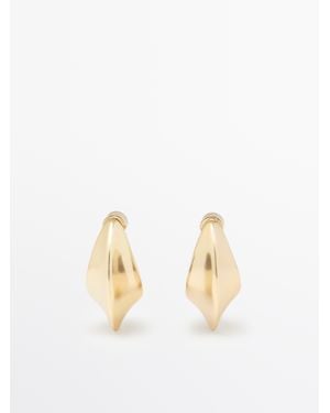 MASSIMO DUTTI Moon Hoop Earrings - White