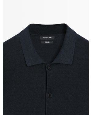 MASSIMO DUTTI Linen Knit Buttoned Cardigan - Multicolour