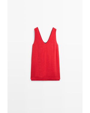 MASSIMO DUTTI Mini-Jurk Van Dubbele Stof - Rood