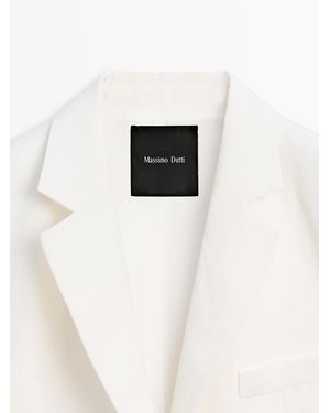 MASSIMO DUTTI Linen Suit Blazer - White