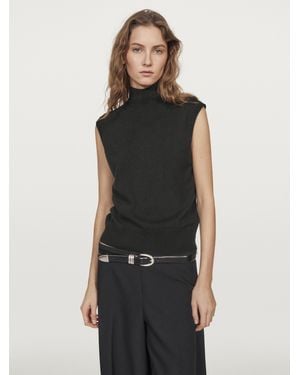 MASSIMO DUTTI Chaleco Punto Cashmere - Negro