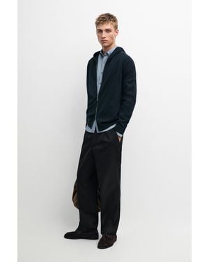 MASSIMO DUTTI Cardigan Aus 100 Kaschmir Mit Kapuze - Blau