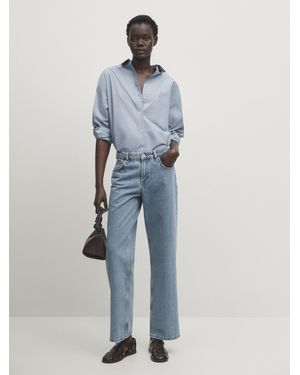 MASSIMO DUTTI Jeans Tiro Bajo Straight Fit Regular Length - Azul