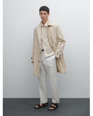 MASSIMO DUTTI Hose Im Relaxed-Fit Aus Baumwollmischgewebe - Weiß
