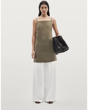 MASSIMO DUTTI 100% Linen Short Dress - White