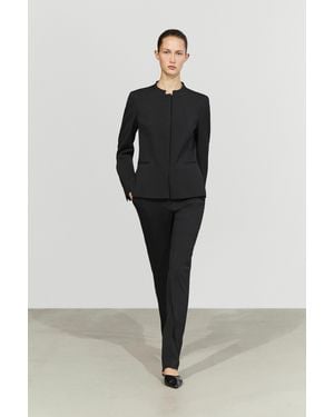 MASSIMO DUTTI Blazer Mit Rundausschnitt Und Abnähern - Schwarz
