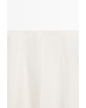 MASSIMO DUTTI Flowing 100% Linen Midi Skirt - Natural