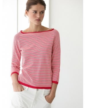 MASSIMO DUTTI Striped Cotton Knit Jumper - Pink