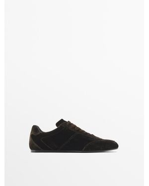 MASSIMO DUTTI Velours Sneakers - Wit