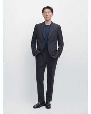 MASSIMO DUTTI Cool Wool Blend Suit Blazer - Blue