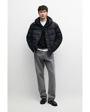 MASSIMO DUTTI Chaqueta Plumífero Detalle Capucha - Negro
