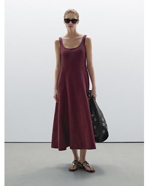 MASSIMO DUTTI Linen Fluid Sleeveless Dress in Grey | Lyst UK