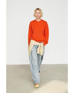 MASSIMO DUTTI 100% Cashmere Long Sleeve Sweater - Orange