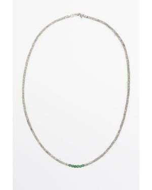 MASSIMO DUTTI Mixed Bead Detail Necklace - White