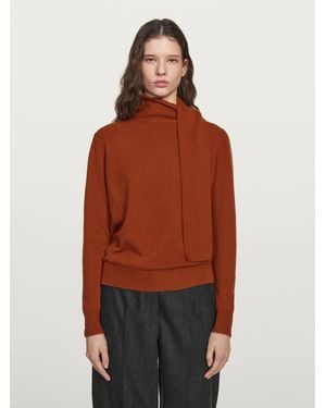 MASSIMO DUTTI Jersey Detalle Bufanda Mezcla De Lana - Rojo