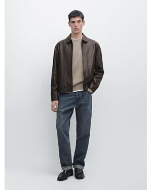 MASSIMO DUTTI Nappa Sheepskin Jacket - Brown