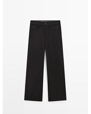 MASSIMO DUTTI Barrel Fit Jeans - Zwart
