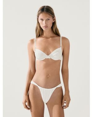 MASSIMO DUTTI Bikinioberteil Mit Bügel Und Raffung - Natur