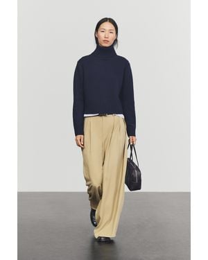 MASSIMO DUTTI Maglia Corta 100% Cashmere - Blu