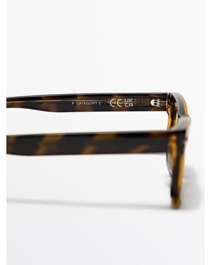 MASSIMO DUTTI Narrow Sunglasses - Brown