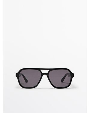 MASSIMO DUTTI Aviator Sunglasses - Black