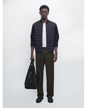 MASSIMO DUTTI Quilted Bomber Jacket - Blue