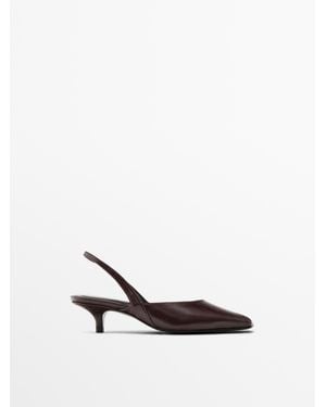 MASSIMO DUTTI High-Heel Sandals With Open Toe - White