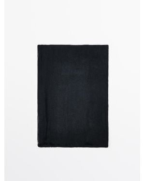 MASSIMO DUTTI Fular 100% Lino - Negro