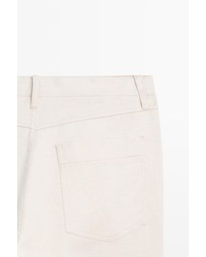 MASSIMO DUTTI Tapered Fit Cotton Linen Jeans - Natural