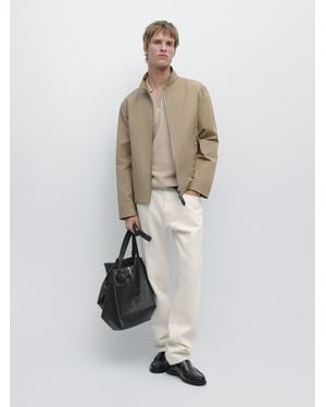 MASSIMO DUTTI Short Jacket With Pocket Details - White