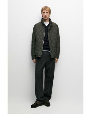 MASSIMO DUTTI Down Jacket With Button Detail - Green