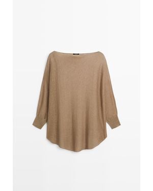 MASSIMO DUTTI Soepelvallende Trui - Naturel