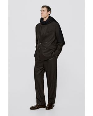 MASSIMO DUTTI Wool And Cashmere Scarf - Black