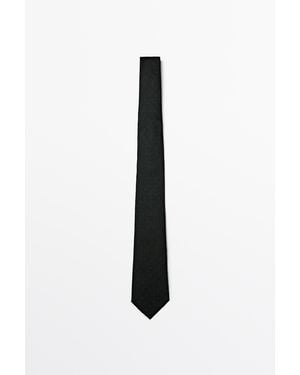 MASSIMO DUTTI Corbata 100% Seda - Negro