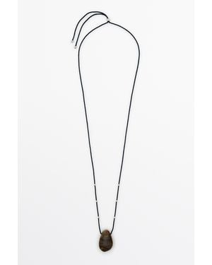 MASSIMO DUTTI Long Necklace With Irregular Gem - Multicolour