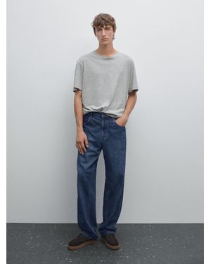 MASSIMO DUTTI Camiseta Lino Algodón Melange - Gris