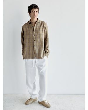 MASSIMO DUTTI Leather Trainers - White
