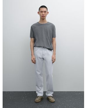 MASSIMO DUTTI Maglietta Con Dettaglio - Grigio