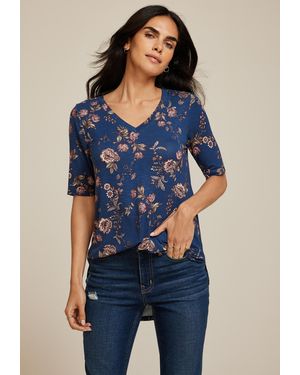 maurices 24/7 Olivia Floral Tunic Tee - Blue