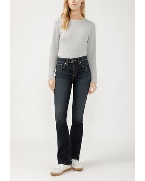 Silver Jeans Co. Avery Curvy High Rise Slim Bootcut Jean Denim - Gray
