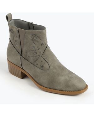 maurices Supercush Studded Western Ankle Boot - Gray