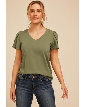 maurices Size 24/7 Holland Tulip Sleeve Tee - Green