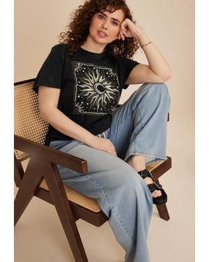 maurices Plus Size Sun Celestial Studded Classic Fit Graphic Tee - Multicolor